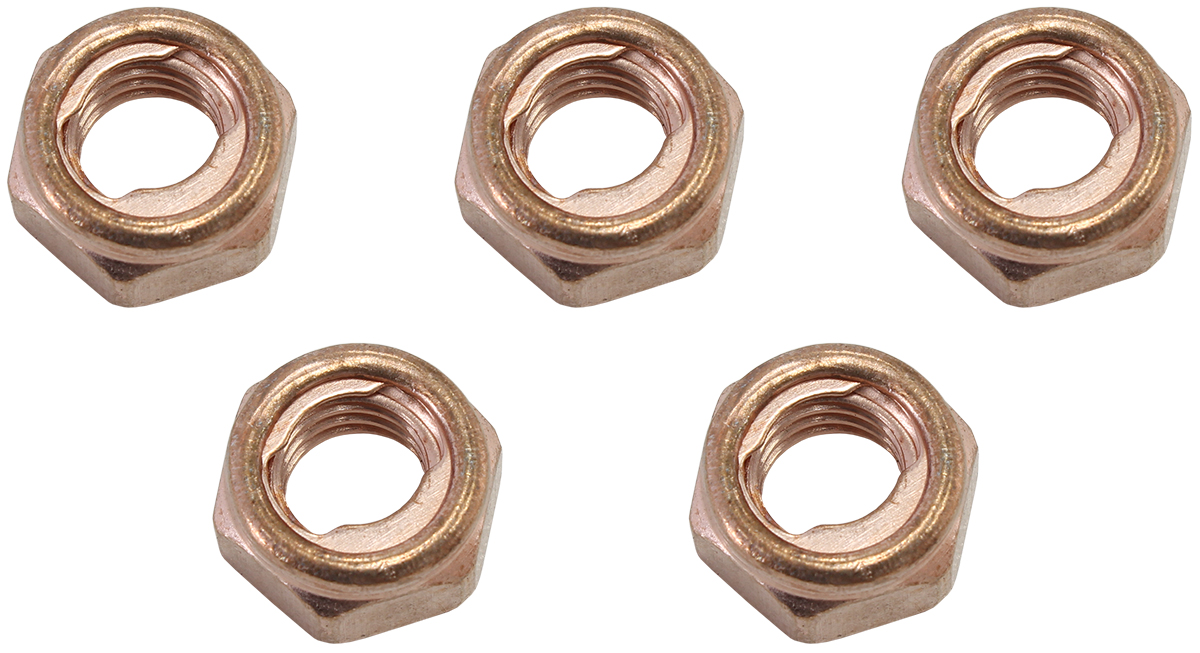 AEROFLOW TURBO COPPER NUT KIT M8x1.25mmPACK OF 5 NUTS M8 X 1.25mm