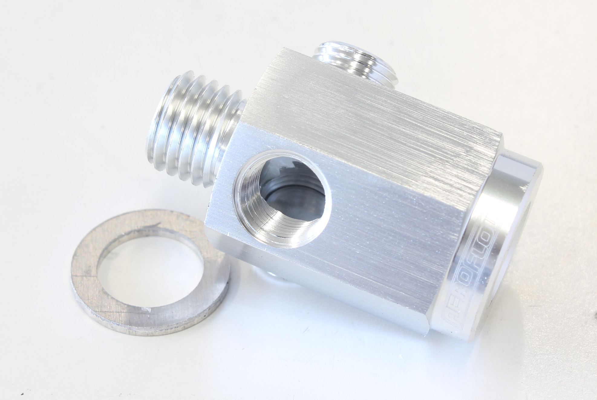 AEROFLOW M12 X 1.5 EXTENSION WITH 1/8" NPT PORT SILVER
