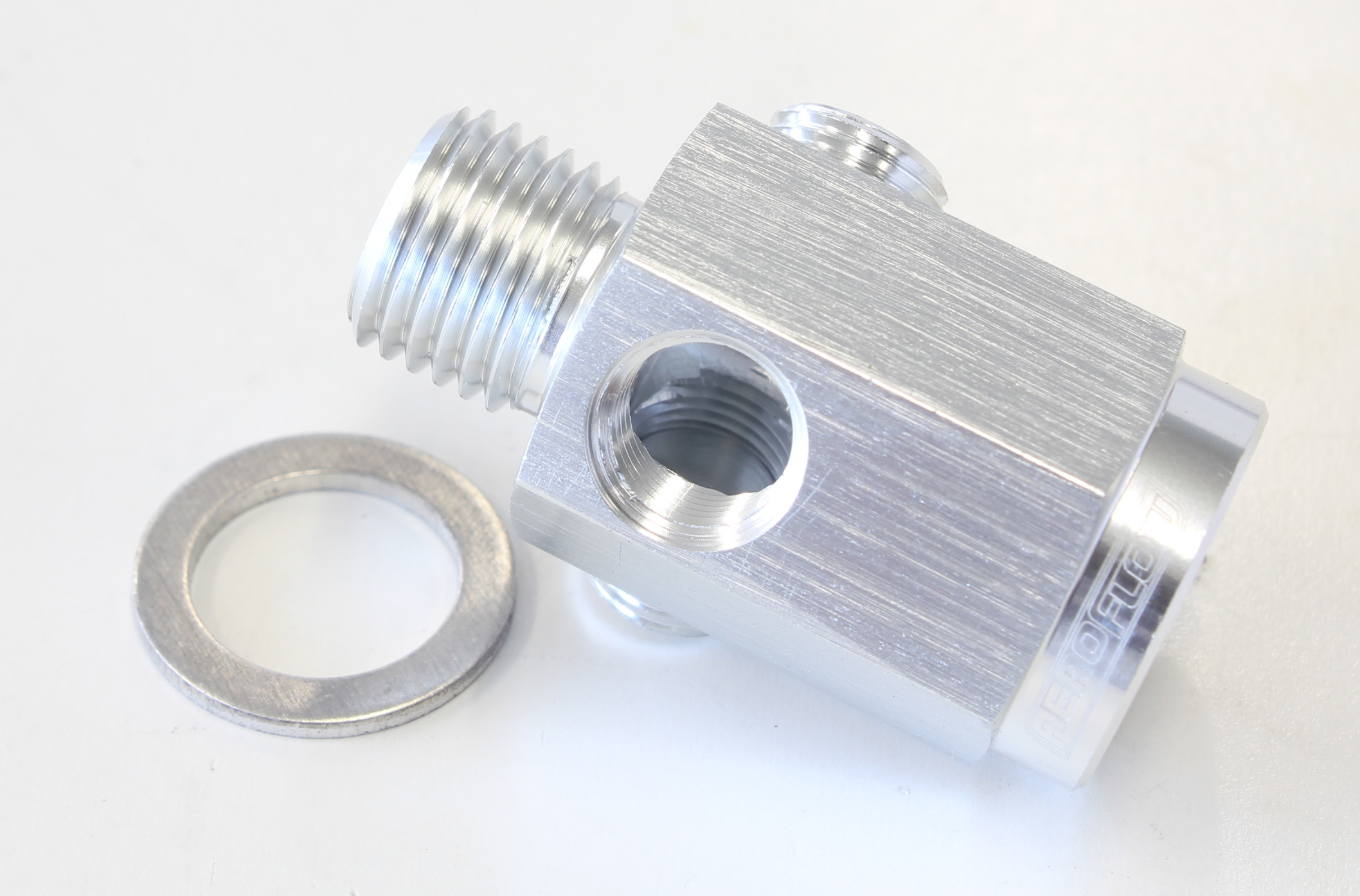 AEROFLOW M14 X 1.5 EXTENSION WITH 1/8" NPT PORT SILVER