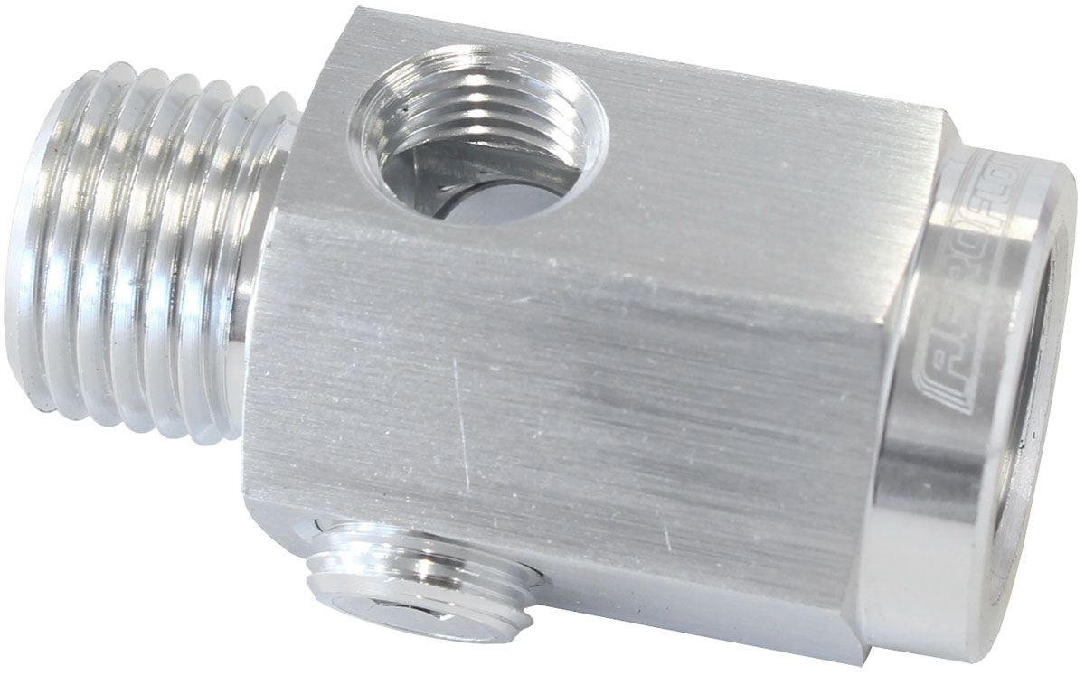 AEROFLOW M16 X 1.5 EXTENSION WITH 1/8" NPT PORT SILVER