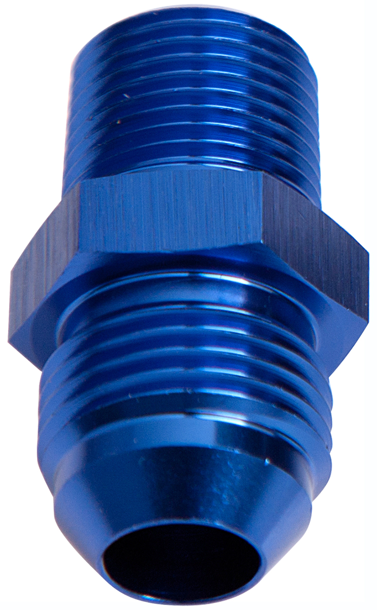AEROFLOW MALE FLARE -10AN TO 1/4" NPT BLUE MALE FLARE TO NPT ADAPTER