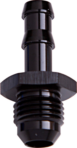 AEROFLOW 8MM BARB TO -6AN ADAPTER BLACK MALE 8MM TO MALE -6AN