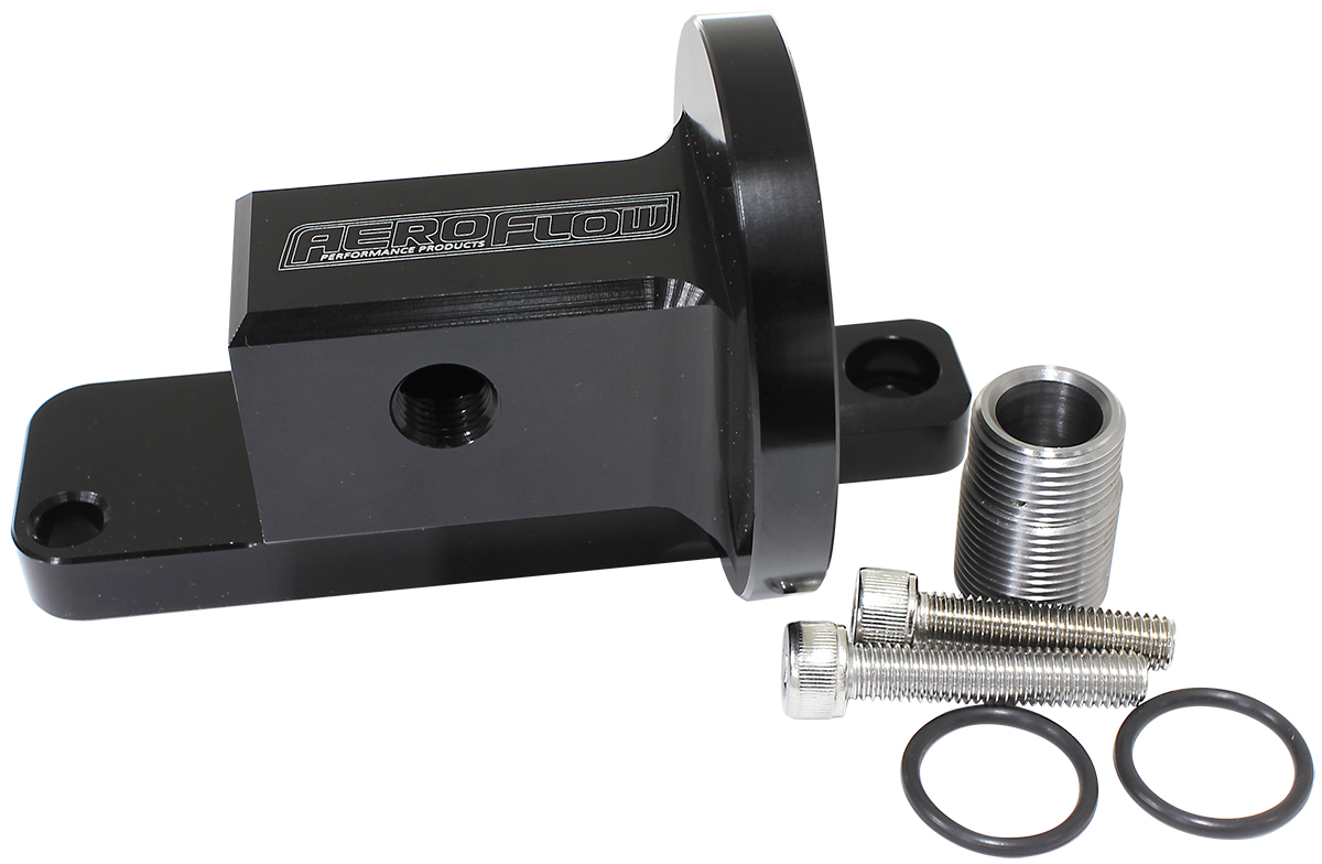 AEROFLOW CHEVY LS OIL FILTER ADAPTER HORIZONTAL SPIN ON FILTER