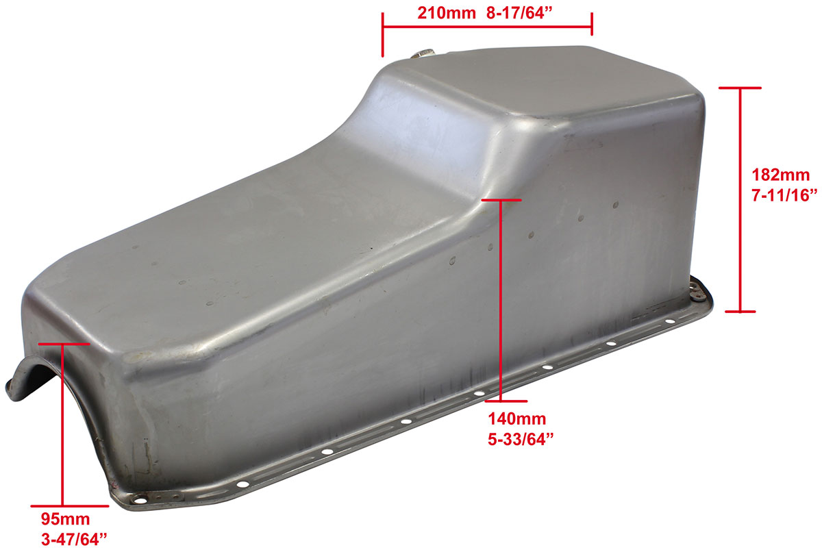 AEROFLOW STEEL STOCK OIL PAN SBC RAW LH/SIDE DIPSTICK REAR SUMP - Image 2