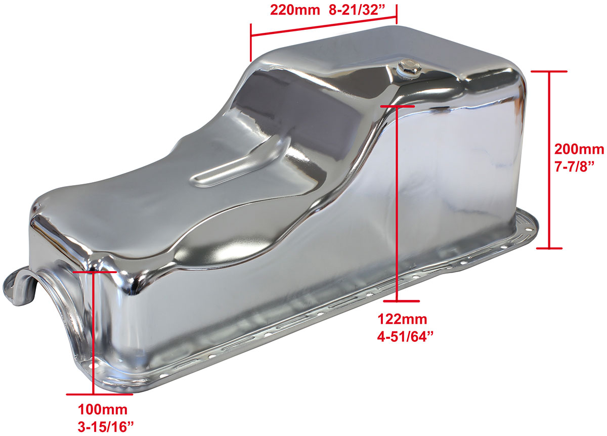 AEROFLOW STOCK OIL PAN FORD 289-302W FRONT SUMP CHROME - Image 2