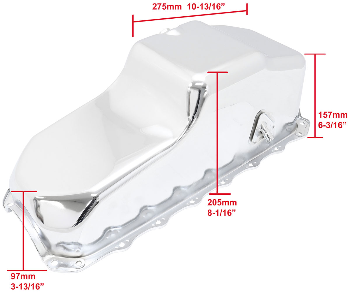 AEROFLOW STOCK 253 308 HOLDEN OIL PAN VB VT COMMODORE V8 CHROME - Image 3