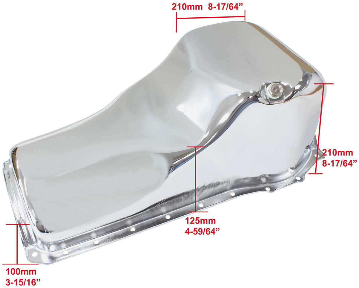 AEROFLOW STOCK OIL PAN FORD 351C FRONT SUMP CHROME - Image 2