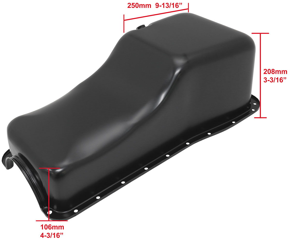AEROFLOW STOCK FORD 429-460 V8 OIL PAN BLACK STEEL OIL PAN BIG BLOCK - Image 2