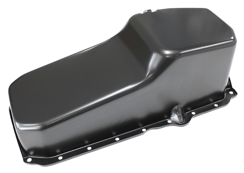 AEROFLOW STOCK OIL PAN SBC LATE '86 ON RH/SIDE DIPSTICK BLACK