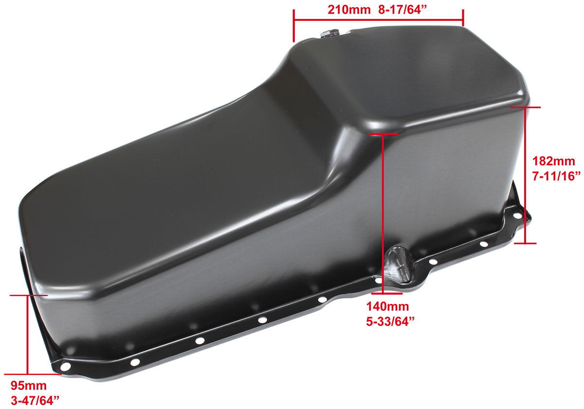 AEROFLOW STOCK OIL PAN SBC LATE '86 ON RH/SIDE DIPSTICK BLACK - Image 2