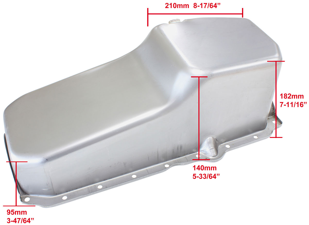 AEROFLOW STOCK OIL PAN SBC LATE '86 ON RH/SIDE DIPSTICK RAW - Image 2