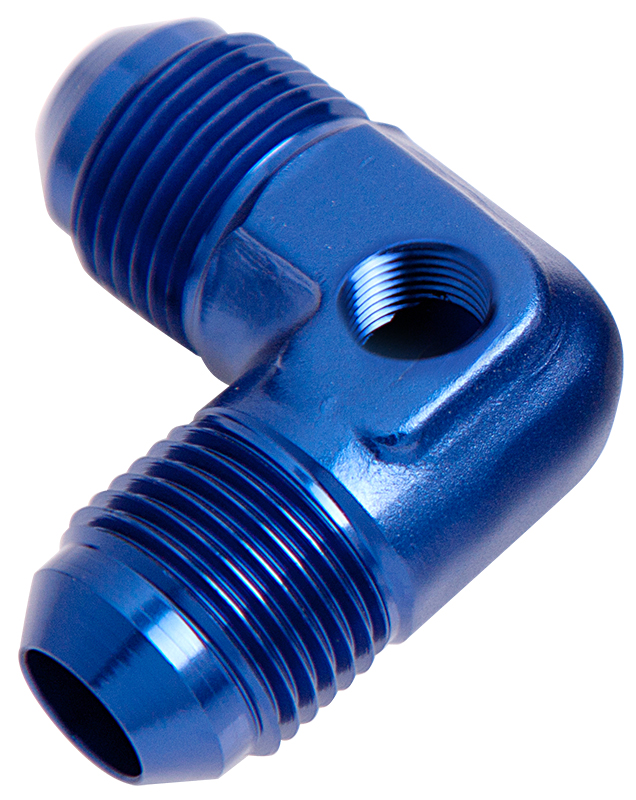 AEROFLOW 90 DEG UNION -8AN WITH 1/8" PORT BLUE