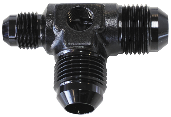 AEROFLOW MALE FLARE TEE -8AN X 2 90 DEGAND 1 X -6AN 1/8 PORT 2 SIDES AF824-06-08BLK