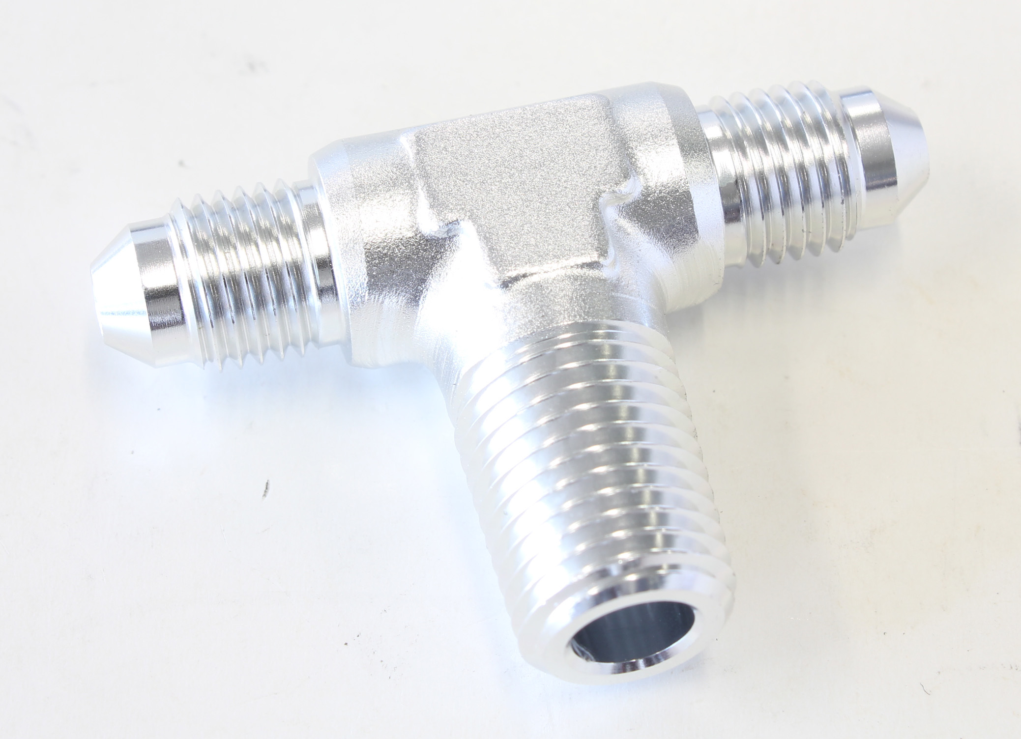 AEROFLOW TEE -4AN WITH 1/4" NPT ON SIDESILVER AN TEE WITH NPT ON SIDE