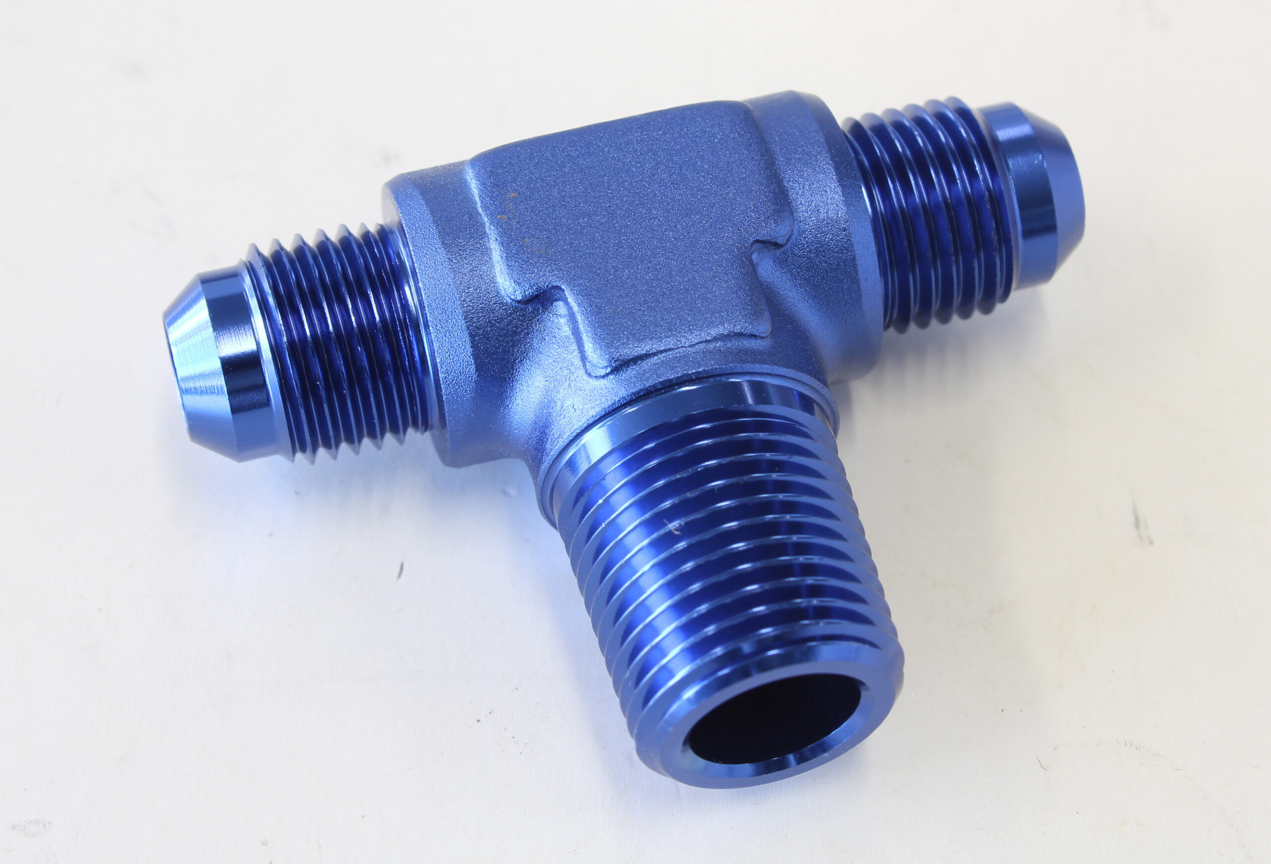 AEROFLOW TEE -6AN WITH 3/8" NPT ON SIDEBLUE AN TEE WITH NPT ON SIDE