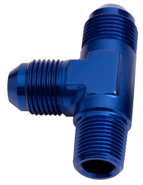 AEROFLOW TEE -3AN WITH 1/8" NPT ON RUN BLUE AN TEE WITH NPT ON RUN