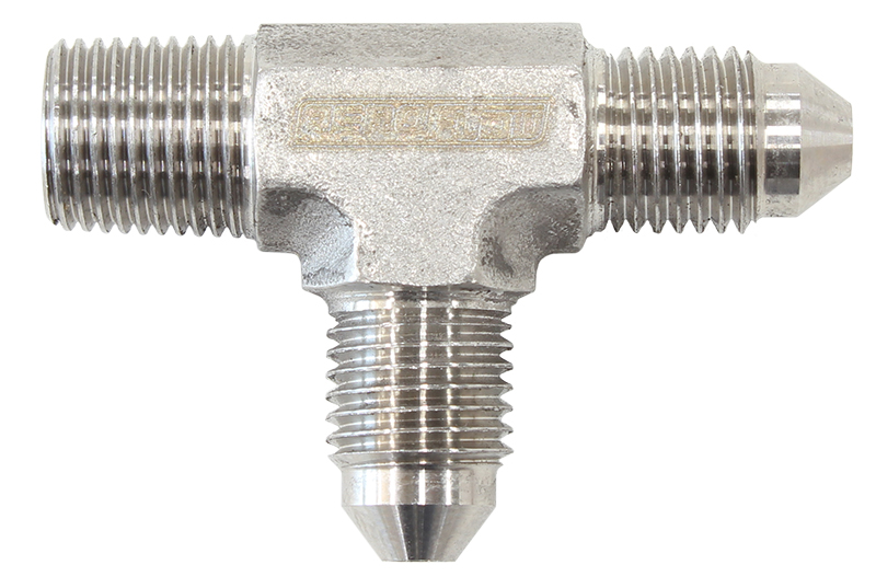 AEROFLOW TEE -3AN WITH 1/8" NPT ON RUN S/S AN TEE WITH NPT ON RUN