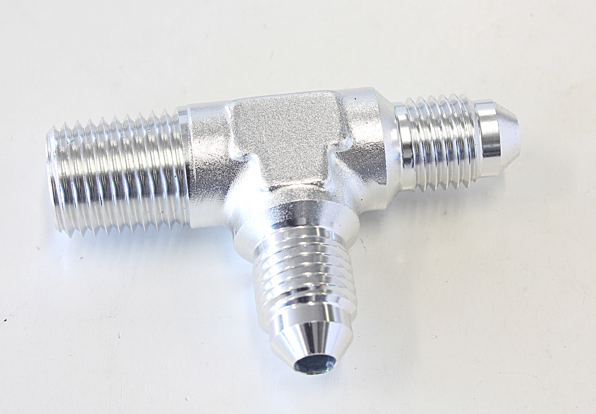 AEROFLOW TEE -4AN WITH 1/4" NPT ON RUN SILVER AN TEE WITH NPT ON RUN