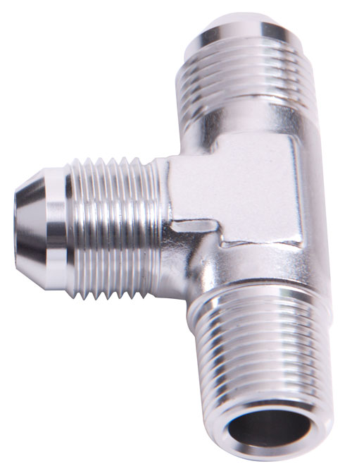 AEROFLOW TEE -4AN WITH 1/8" NPT ON RUN SILVER AN TEE WITH NPT ON RUN