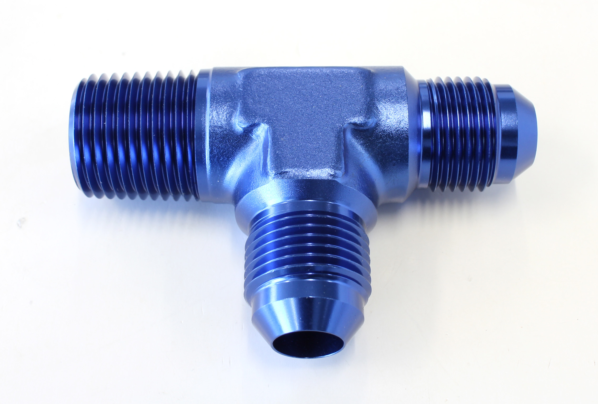 AEROFLOW TEE -8AN WITH 1/2" NPT ON RUN BLUE AN TEE WITH NPT ON RUN