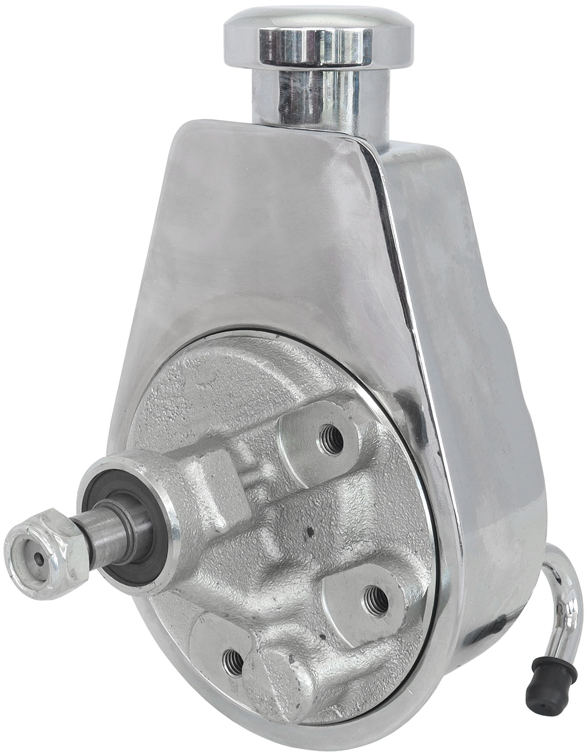 AEROFLOW POWER STEERING SAGINAW PUMP CHROME KEYWAY SHAFT NO PULLEY