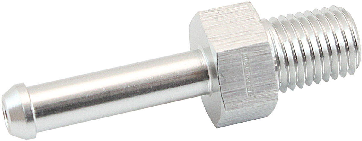 AEROFLOW MALE 1/16" NPT TO 3/16" BARB SILVER STRAIGHT MALE TO MALE