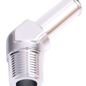 AEROFLOW 45 DEG 1/8" NPT TO 1/4" BARB BLACK 45 DEG MALE TO MALE