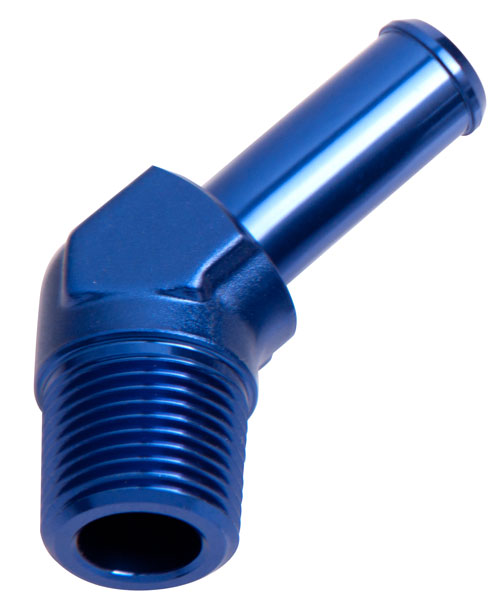 AEROFLOW 45 DEG 1/2" NPT TO 5/8" BARB SILVER 45 DEG MALE TO MALE AF845-10S