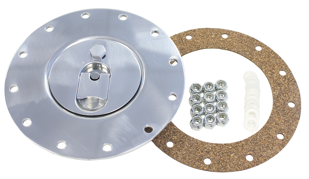 AEROFLOW BLACK ALUMINIUM FUEL CAP *ANODISED BLACK*-GASKET-BOLTS