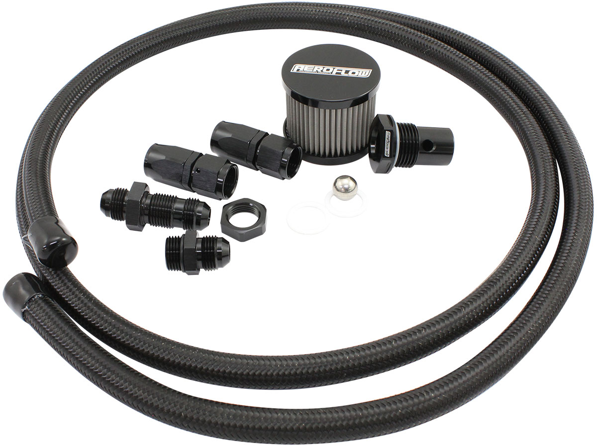 AEROFLOW BLACK ALUMINIUM FUEL CAP RCI CAP-GASKET-BOLTS RCI CELL