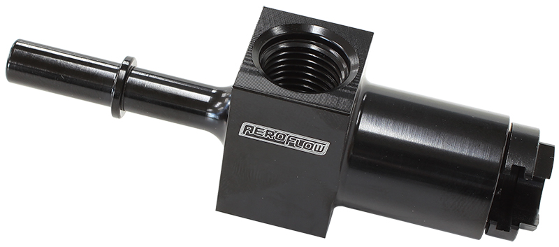 AEROFLOW 5/16" FEMALE TO MALE WITH 1/8"PORT BLUE QUICK CONNECT EFI AF905-01