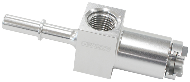 AEROFLOW 5/16" FEMALE TO MALE WITH 1/8"PORT BLUE QUICK CONNECT EFI AF905-01BLK