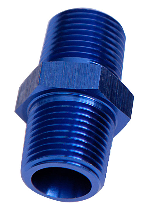 AEROFLOW MALE COUPLER 1/4" NPT SILVER MALE TO MALE