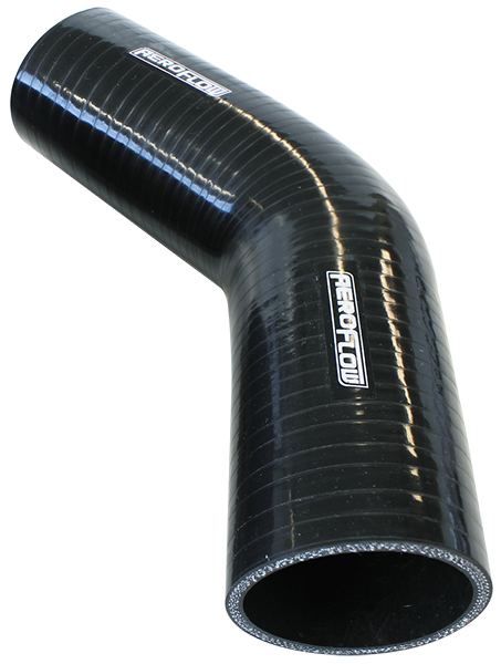 Silicone Hose Reducer 45 Deg; Black I.D 2.25-2.00" 57-51mm, 5.3mm, 140mm L AF 9202-225-200