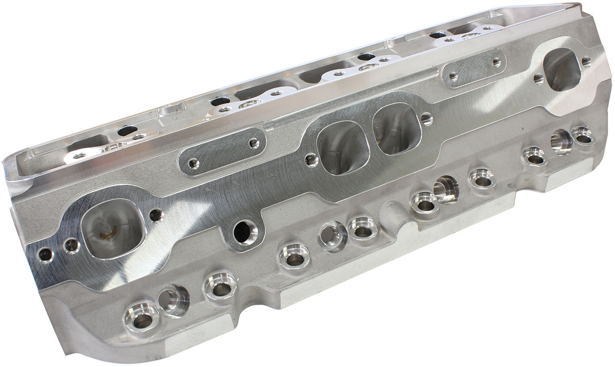 AEROFLOW SBC 210cc ALUMINIUM HEADS BARE64cc, 2.08"/1.60" VALVES, PAIR