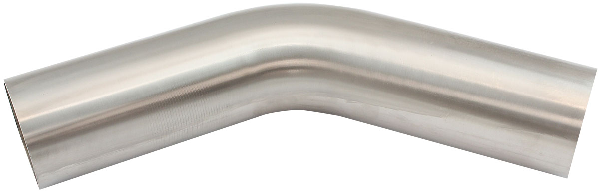 AEROFLOW 304 S/S BEND 45 DEG 2-1/2" O.D1.5MM (.059") 150mm / 6" LEG