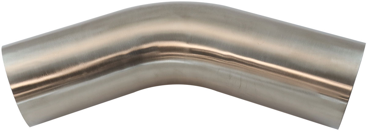 AEROFLOW 304 S/S BEND 45 DEG 3-1/2" O.D1.5MM (.059") 150mm / 6" LEG
