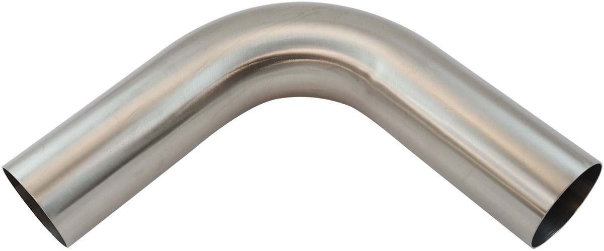 AEROFLOW 304 S/S BEND 90 DEG 3-1/2" O.D1.5MM (.059") 150mm / 6" LEG