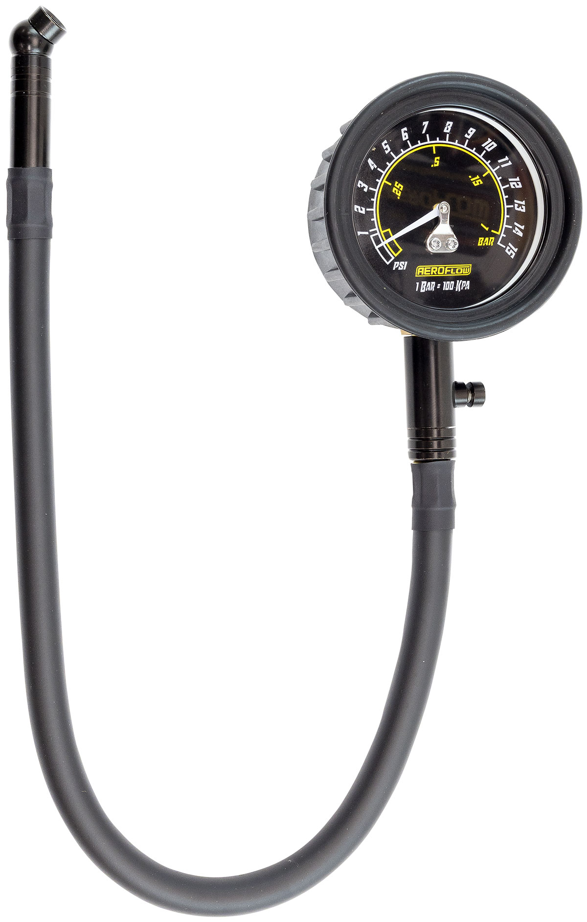 AEROFLOW TYRE PRESSURE GAUGE 0-60 PSI TIRE 4.1 BAR BLACK ANALOGUE
