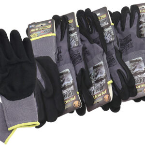 AEROFLOW MECHANIC GLOVES LARGE NITRILE FOAM 1 PAIR BLACK WORK SHOP