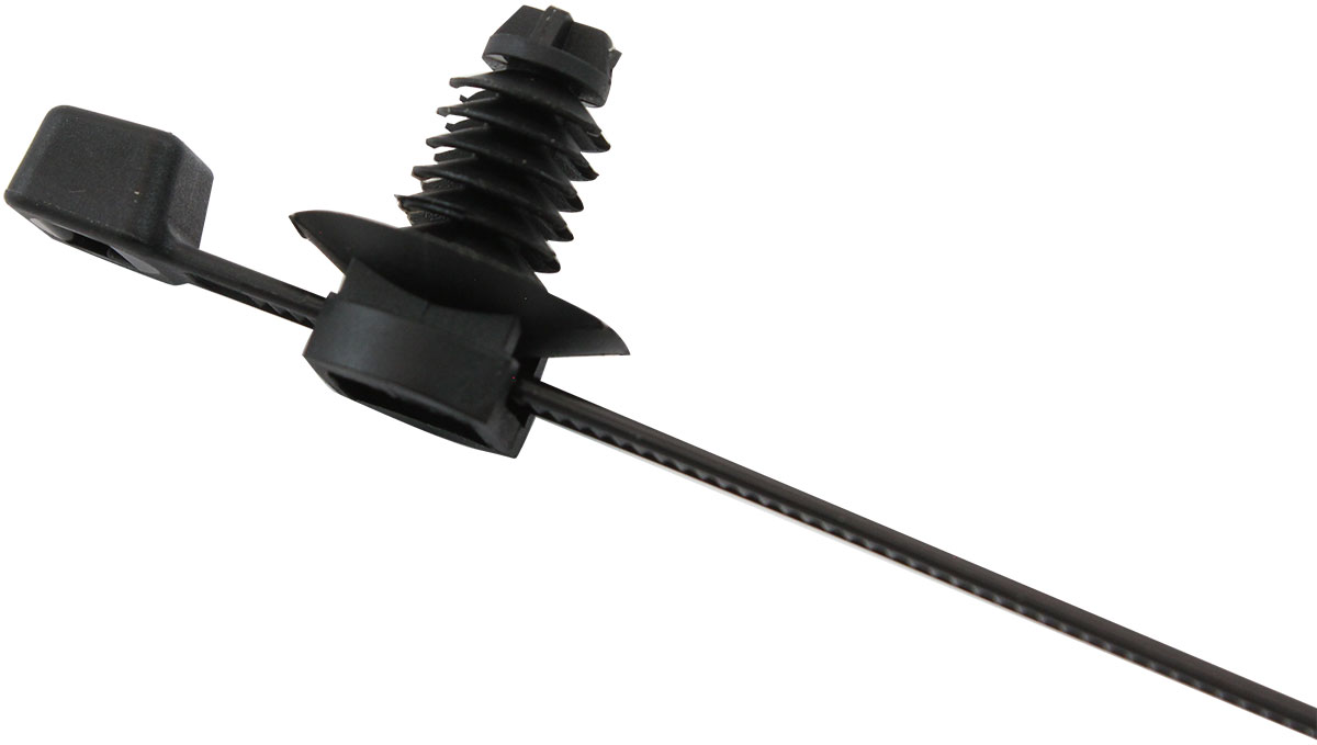 AEROFLOW FIR TREE CABLE TIE 4.8x210mm 2PIECE 1000 PACK BLACK ZIP TIES