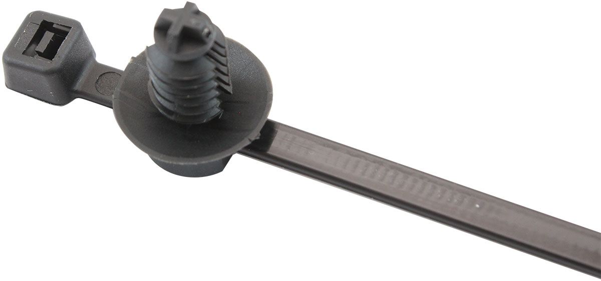 AEROFLOW FIR TREE CABLE TIE 4.8x210mm 2PIECE 1000 PACK BLACK ZIP TIES - Image 2