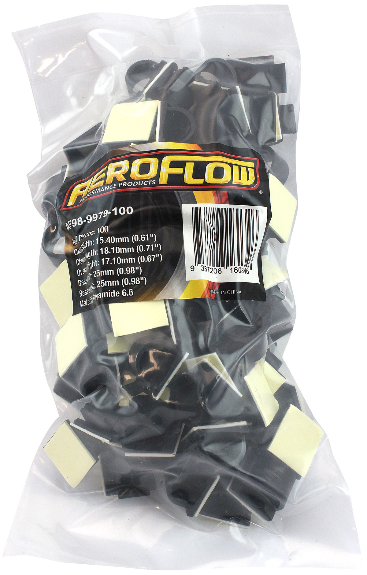 AEROFLOW CABLE TIE MOUNT CLAMPS 8mm MAXBUNDLE PA66 3M ADHESIVE 50 PAC - Image 2