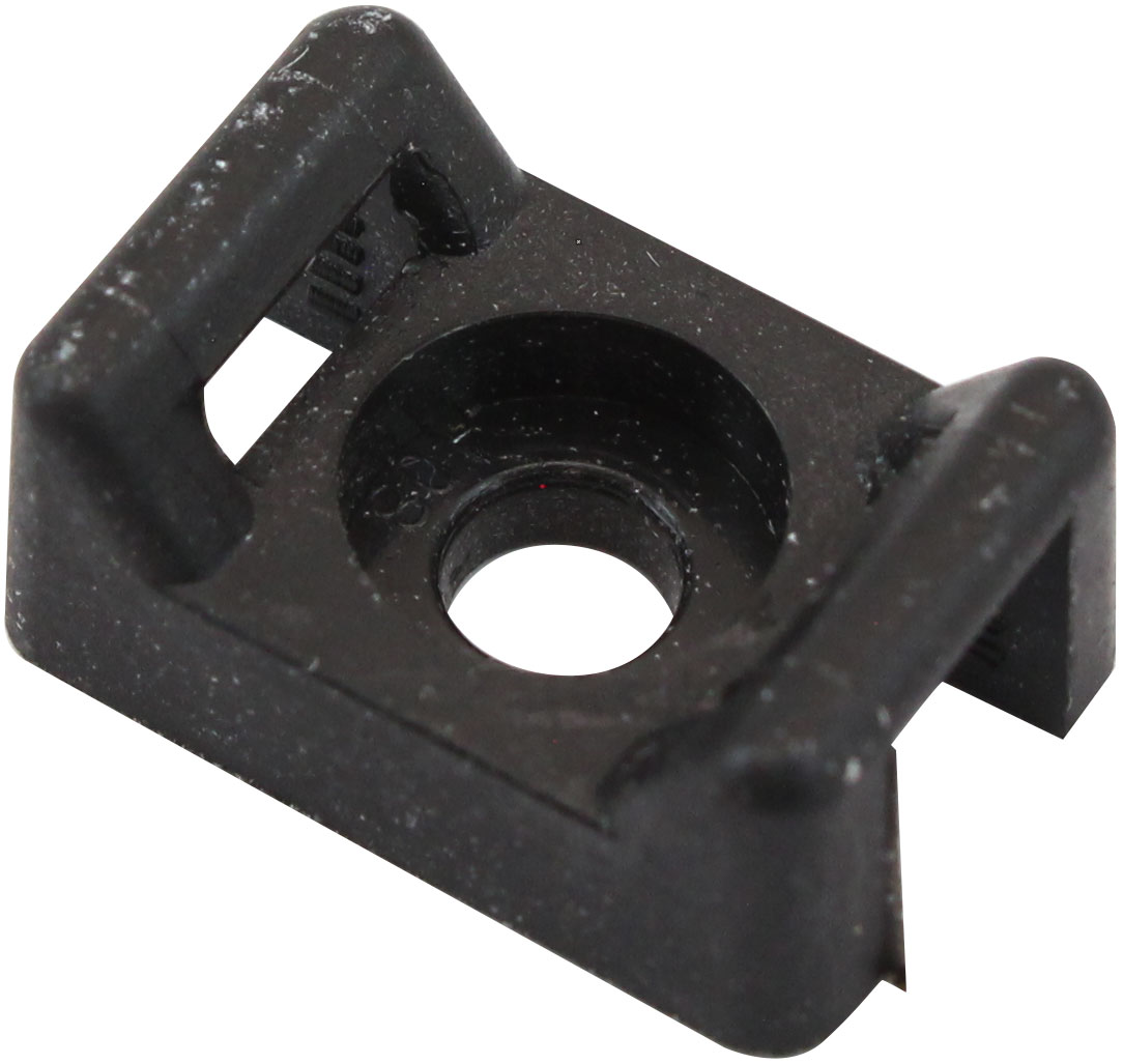 AEROFLOW CABLE TIE SCREW MOUNTS 16mm x 10.7mm M3 HOLE PA66 100 PACK