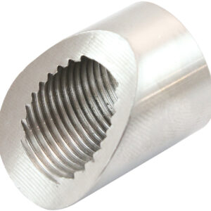 Aeroflow AF987-M12SS 45-degree angled and notched weld-on M12 x 1.25mm stainless steel oxygen sensor bung