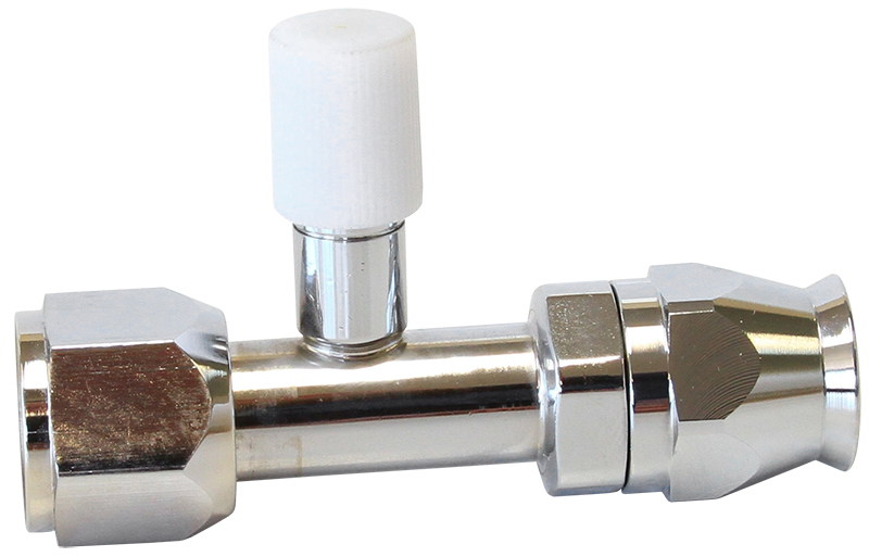 AEROFLOW -8 A/C FITTING W/CHARGE 90 DEGSTAINLESS