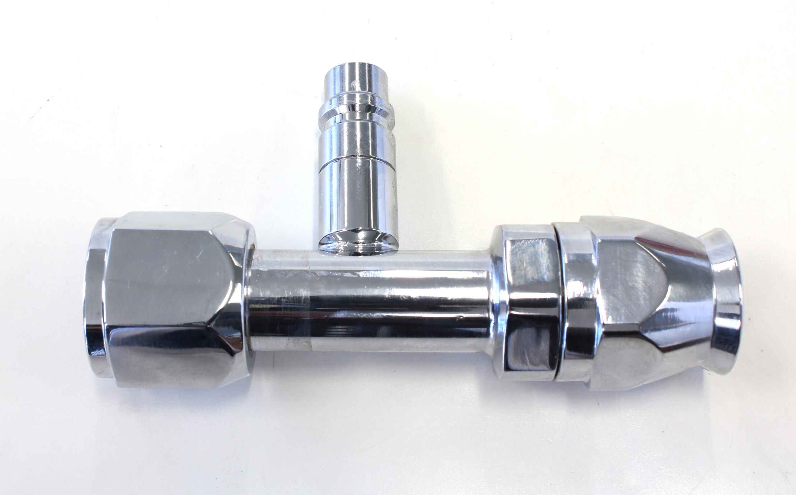 AEROFLOW -10 A/C FITTING W/CHARGE 90DEGSTAINLESS